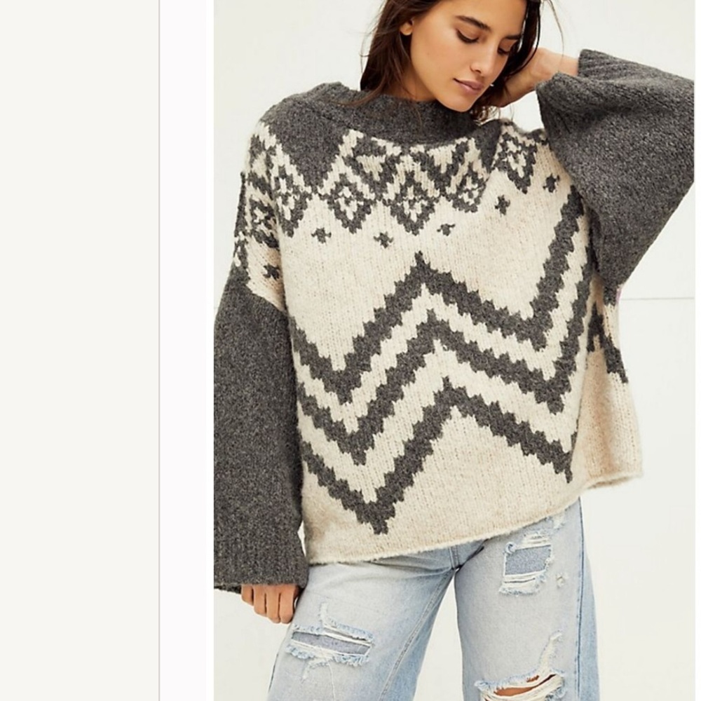 NWT Free People Nordic Rainbow Striped Sweater
